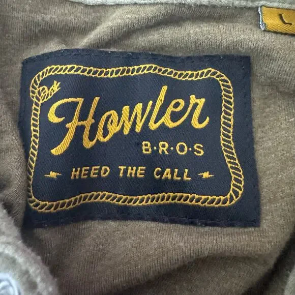 Howler Bros Ranchero Polo Two Tone Green Western Short Sleeve Shirt Large - Picture 5 of 6